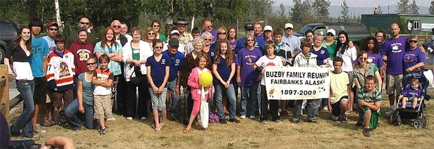 Group photo of about 50 of the family at Fairbanks, July 22, 2007