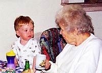 Photo of young Christopher Thomas, grandson of Marty Spencer Thomas, and Betty Gleason